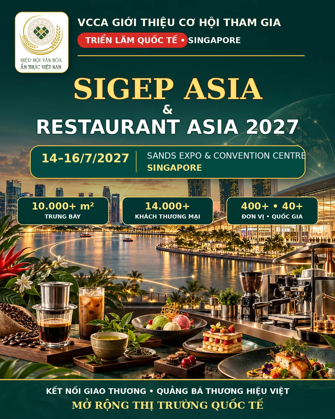 VCCA giới thiệu cơ hội tham gia triển lãm quốc tế SIGEP Asia & Restaurant Asia 2027 tại Singapore