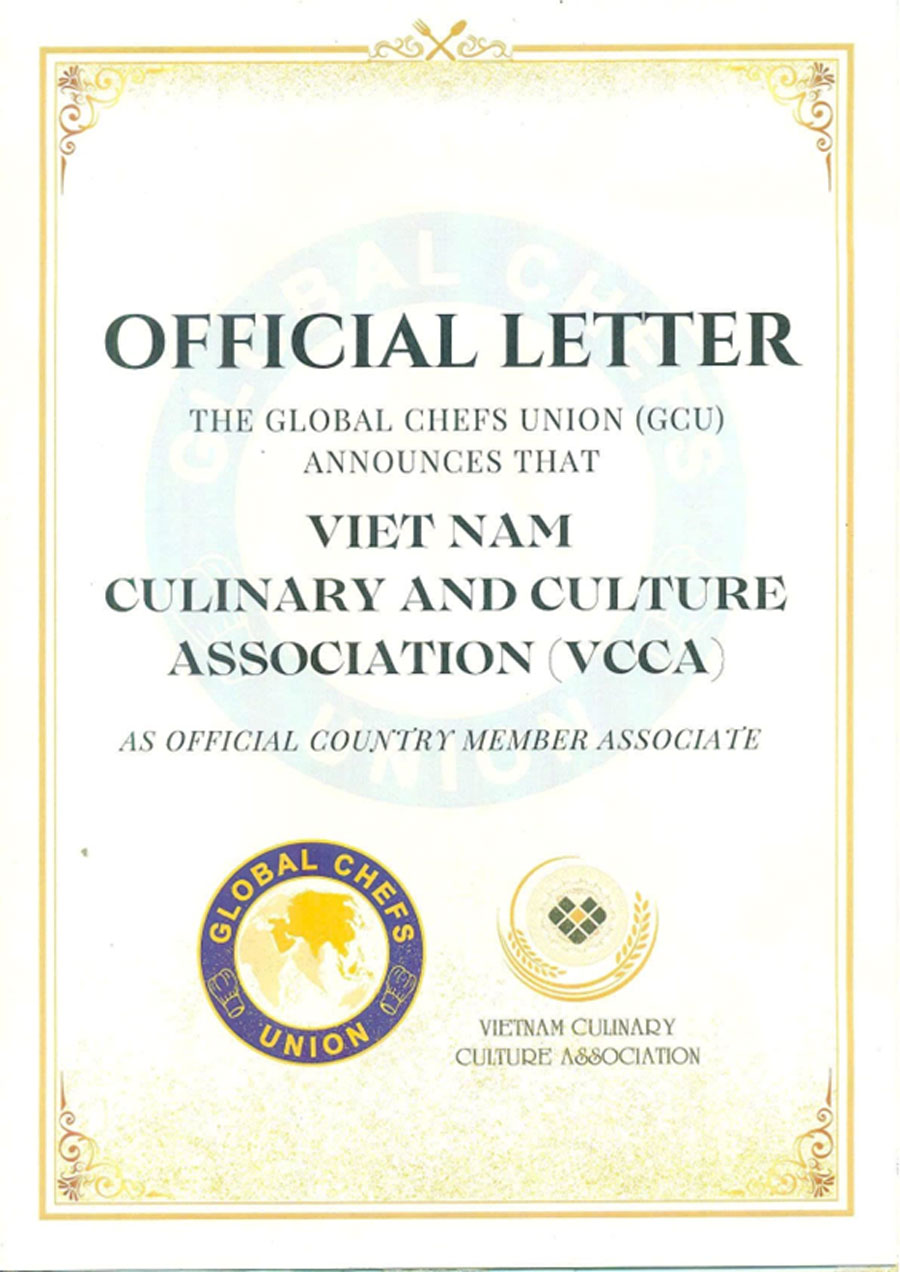 VCCA CHÍNH THỨC GIA NHẬP VÀO NGÔI NHÀ GLOBAL CHEFS UNION (GCU)