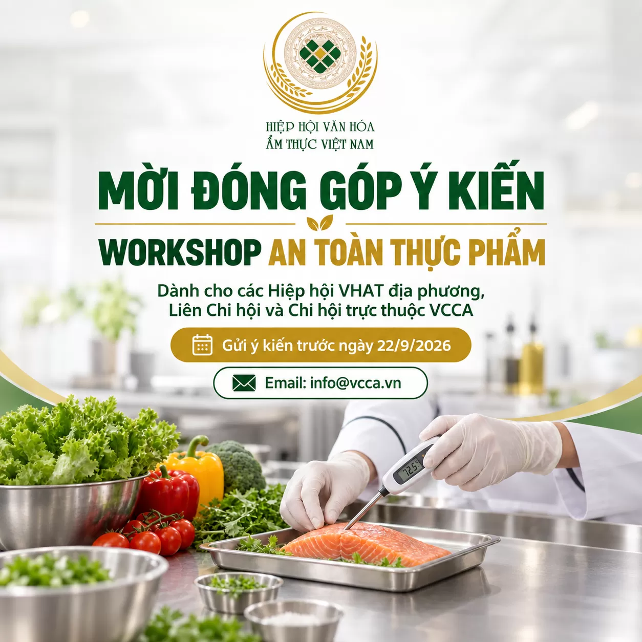 VCCA lấy ý kiến góp ý nội dung Workshop “An toàn thực phẩm”