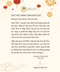Thư Chúc Mừng Năm Mới 2022
