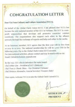 VCCA CHÍNH THỨC GIA NHẬP VÀO NGÔI NHÀ GLOBAL CHEFS UNION (GCU)